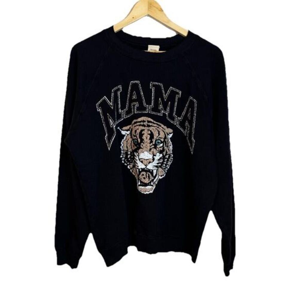 I Stole My Boyfriends Shirt Black Tiger Mama Sweatshirt XL Distressed USA Made - Picture 1 of 9
